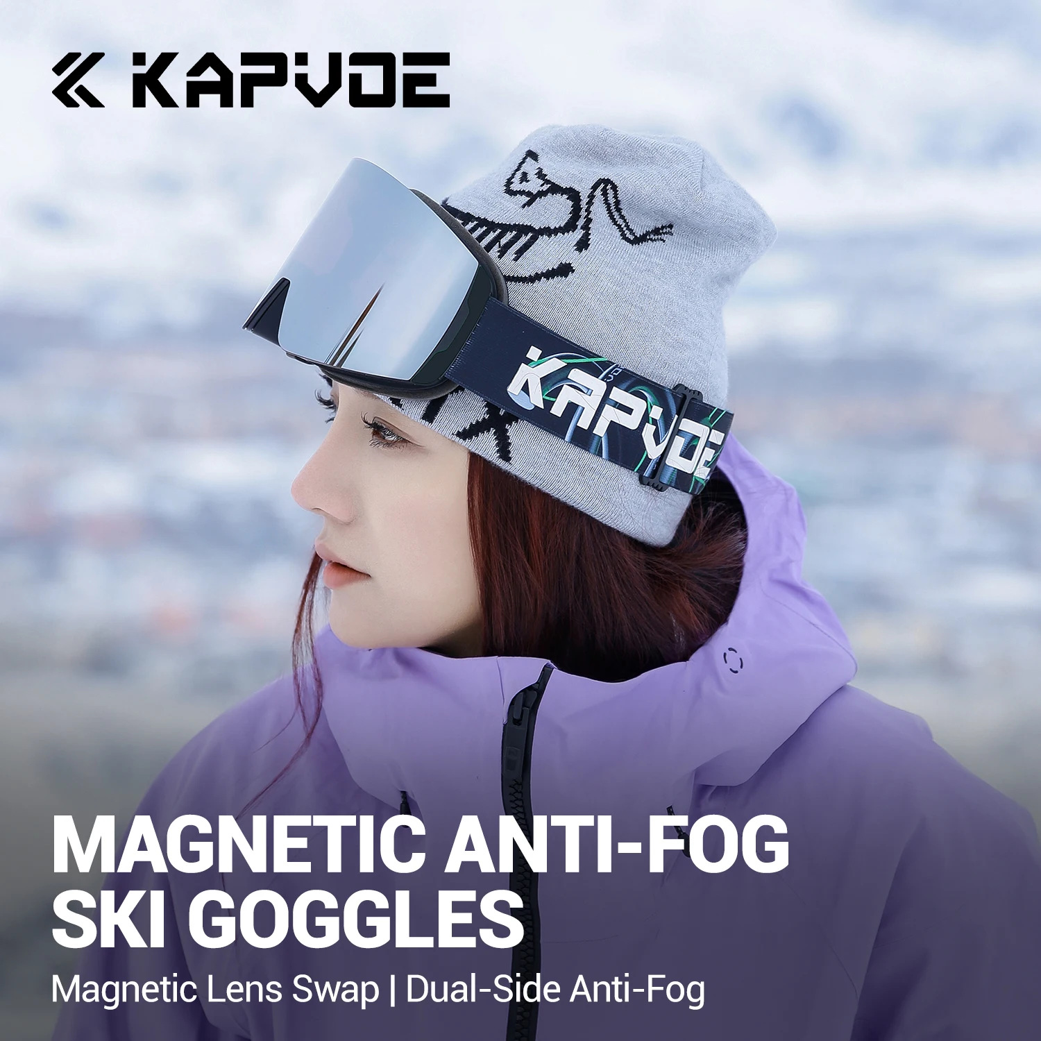 Kapvoe nueva atracción magnética esquí gafas fotocromáticas deporte al aire libre esquí Snowboard gafas UV400 hombres mujeres gafas de protección