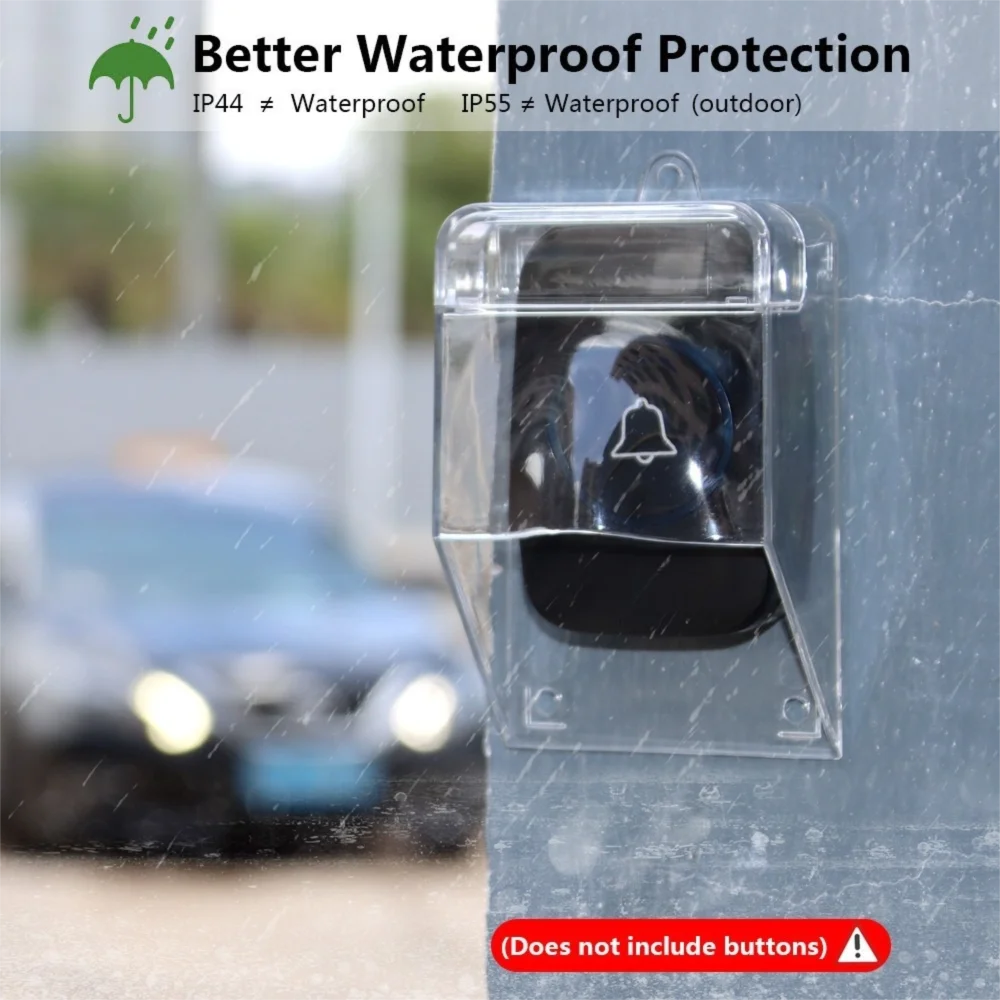 Plastic Ring Doorbell Cover Transparent Waterproof Doorbell Rain Cover Multipurpose Rainproof Case Wireless Doorbell Cover