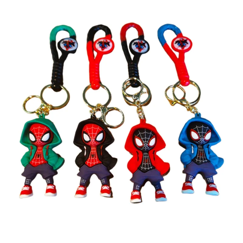 Spider-Man Car Doll Key Chains Pendant Deadpool Rubber Keychains Disney Mickey Couple Keyring Gift Marvel Comics Series Keychain