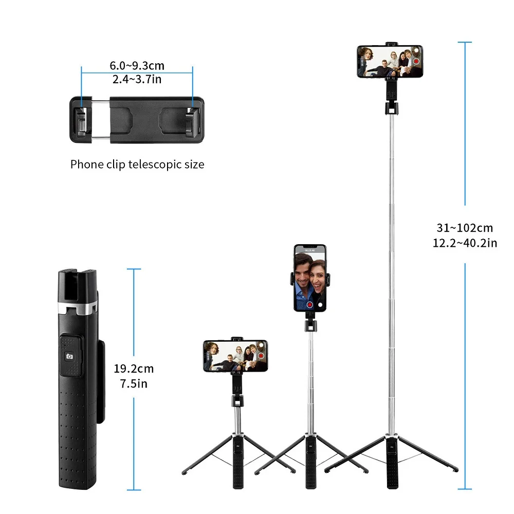 

New Fashion Tripode Selfie Stick Phone Holder Lengthened Tripod Live Broadcast Phone Tripod Bluetooth Remote Control Android IOS