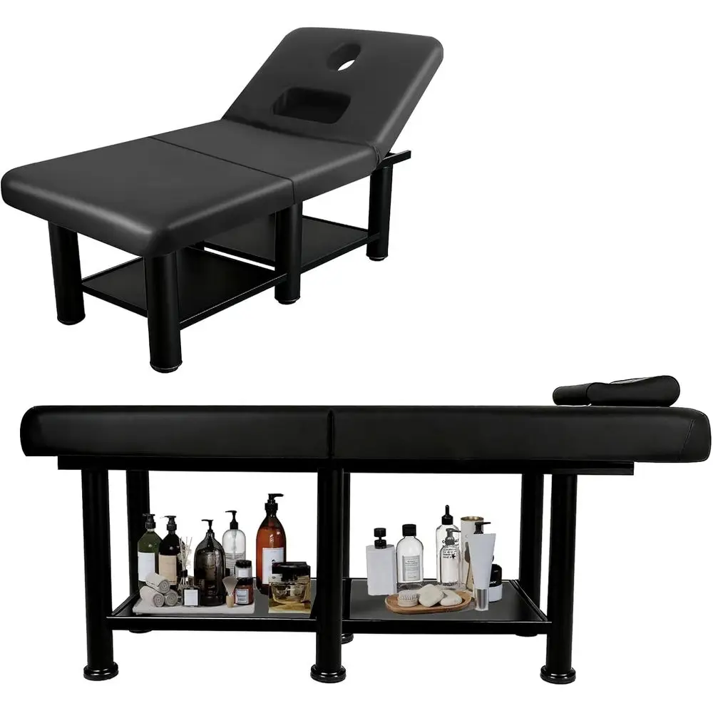 

75, профессиональный спа-массажный стол, ширина 31,5, съемный подголовник, искусственная кожа, идеально подходит для массажа тела и ног, черный