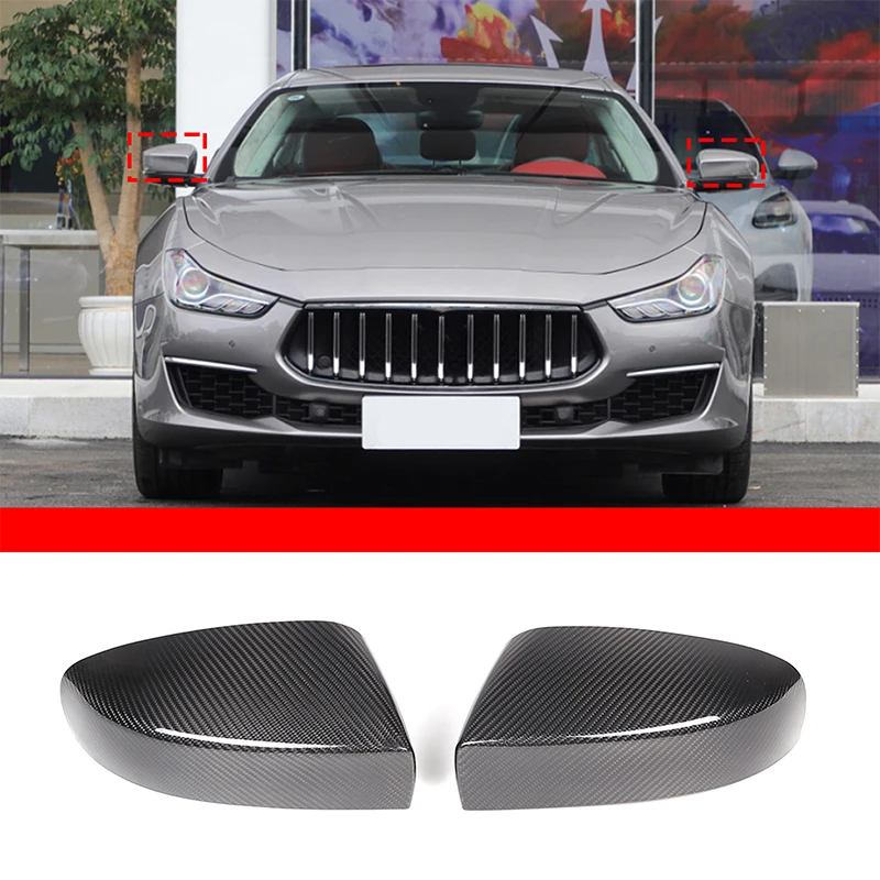 

Для Maserati Ghibli Quattroporte Sedan 2017-2025 колпачки для зеркал, сухая крышка зеркала заднего вида из настоящего углеродного волокна, автомобильные аксессуары