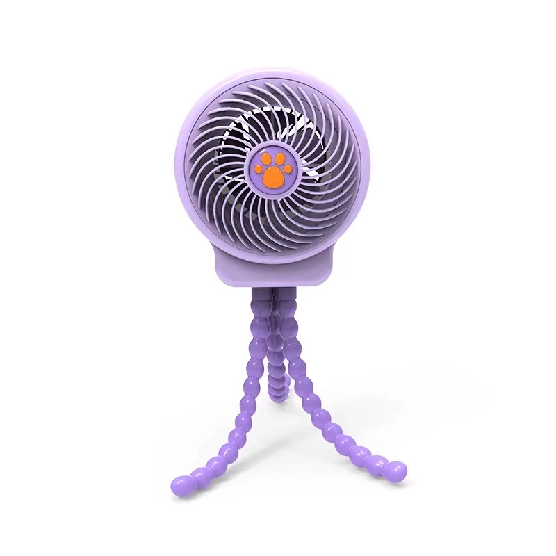

Electric Fan Stroller Handheld Portable Charging Light Sound Can Shake Head Long Battery Life Small Fan
