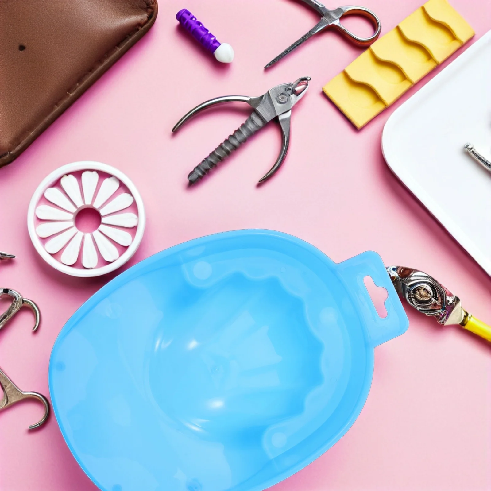 4 قطع من وعاء نقع الأظافر الاحترافي خفيف الوزن من البلاستيك لإزالة مسحوق الغمس وعاء نقع الأظافر في صالونات التجميل المنزلية