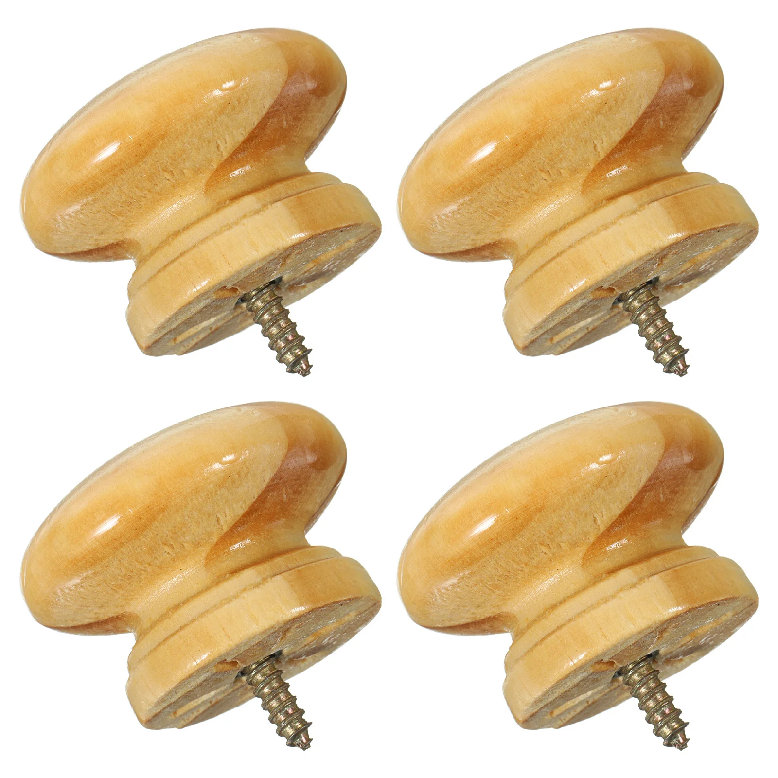 

4Pcs Wooden Cabinet Pulls Durable Furniture Knob Accessory Rustproof Easy to Use Stand Out Decorative Replacement
