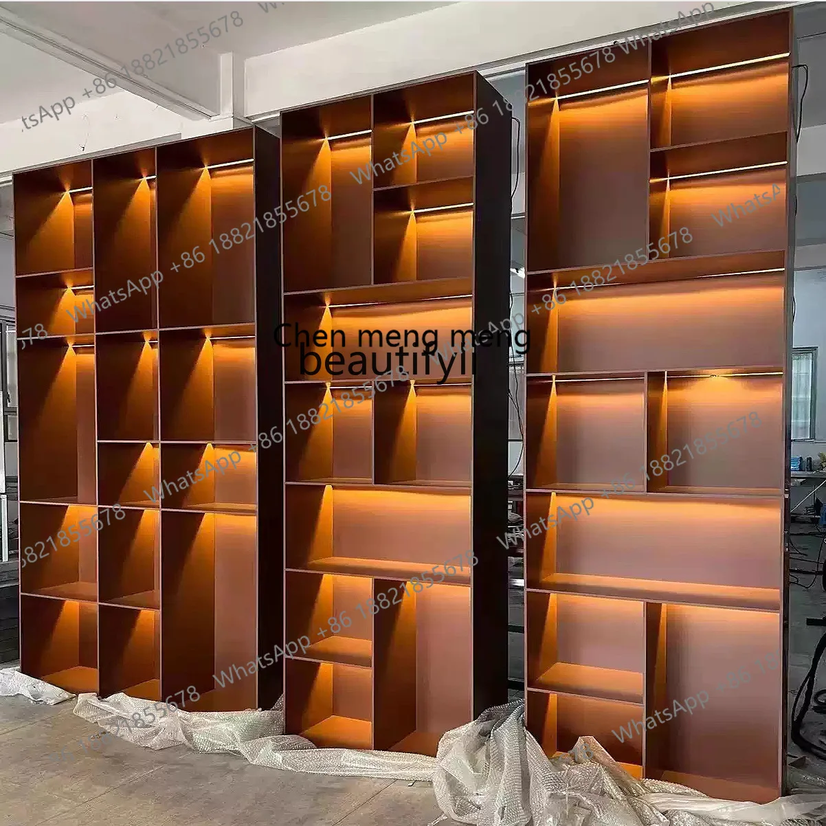 X Stainless steel plate, display decorative cabinet, embedded laminate, light luxury, TV cabinet