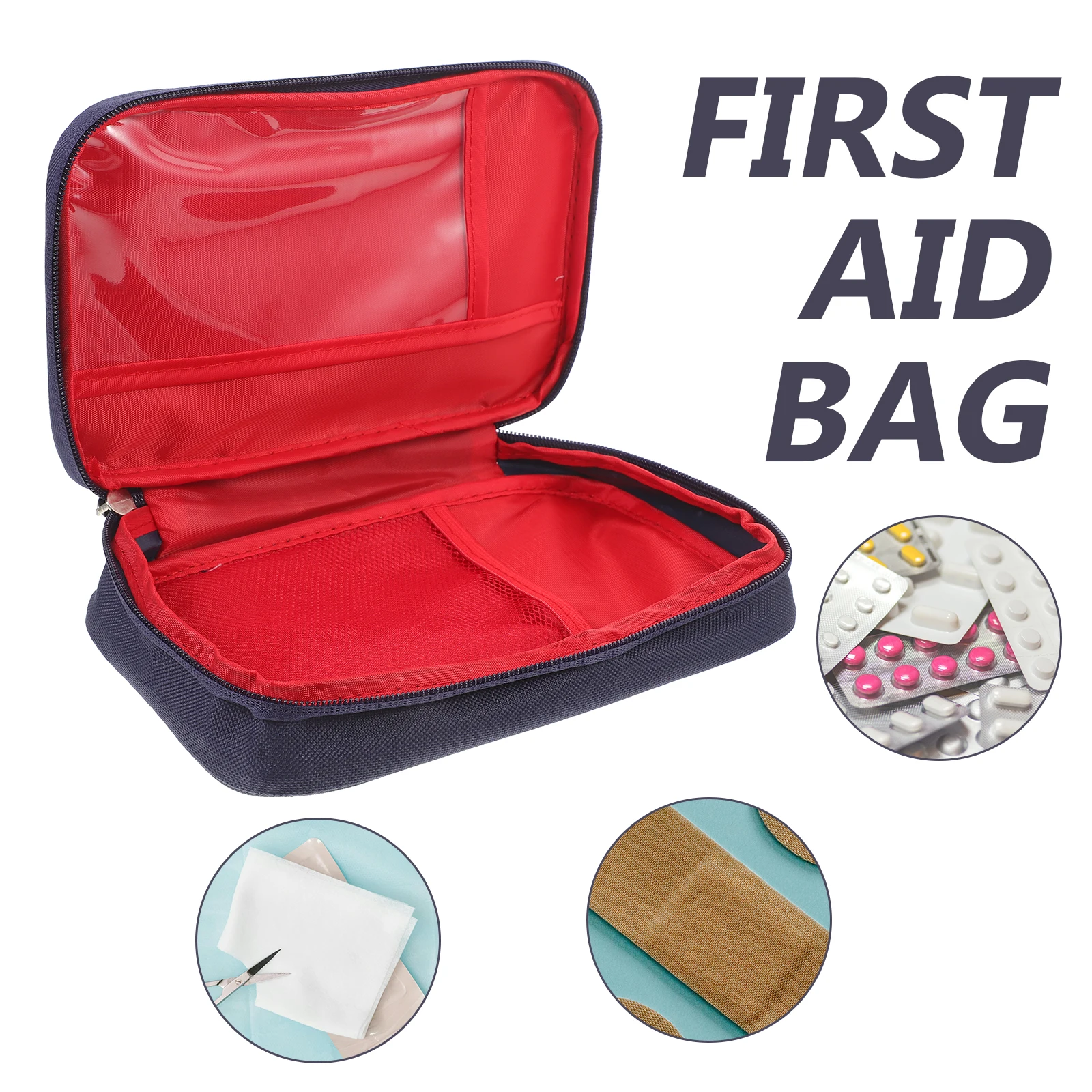 

Travel Medicine Kit First Aid Medication Case Bags Zipper Hiking Pouch for Navy Medical