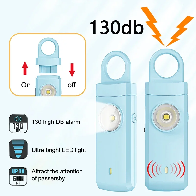 

Personal Self Defense Alarm 130db Self Defense Siren Safety Alarm For Women Girl Personal Keychain Alarm Rechargeable Battery