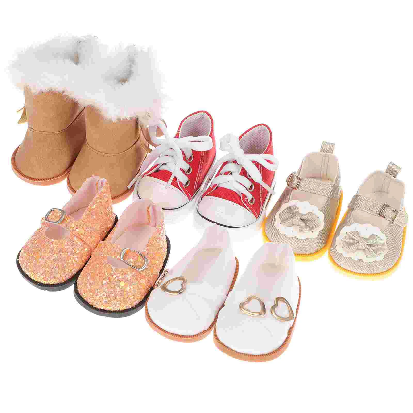 

5 Pairs Shoes Toy Boots for Dolls Mini DIY Baby Handmade Cloth Cute Accessories