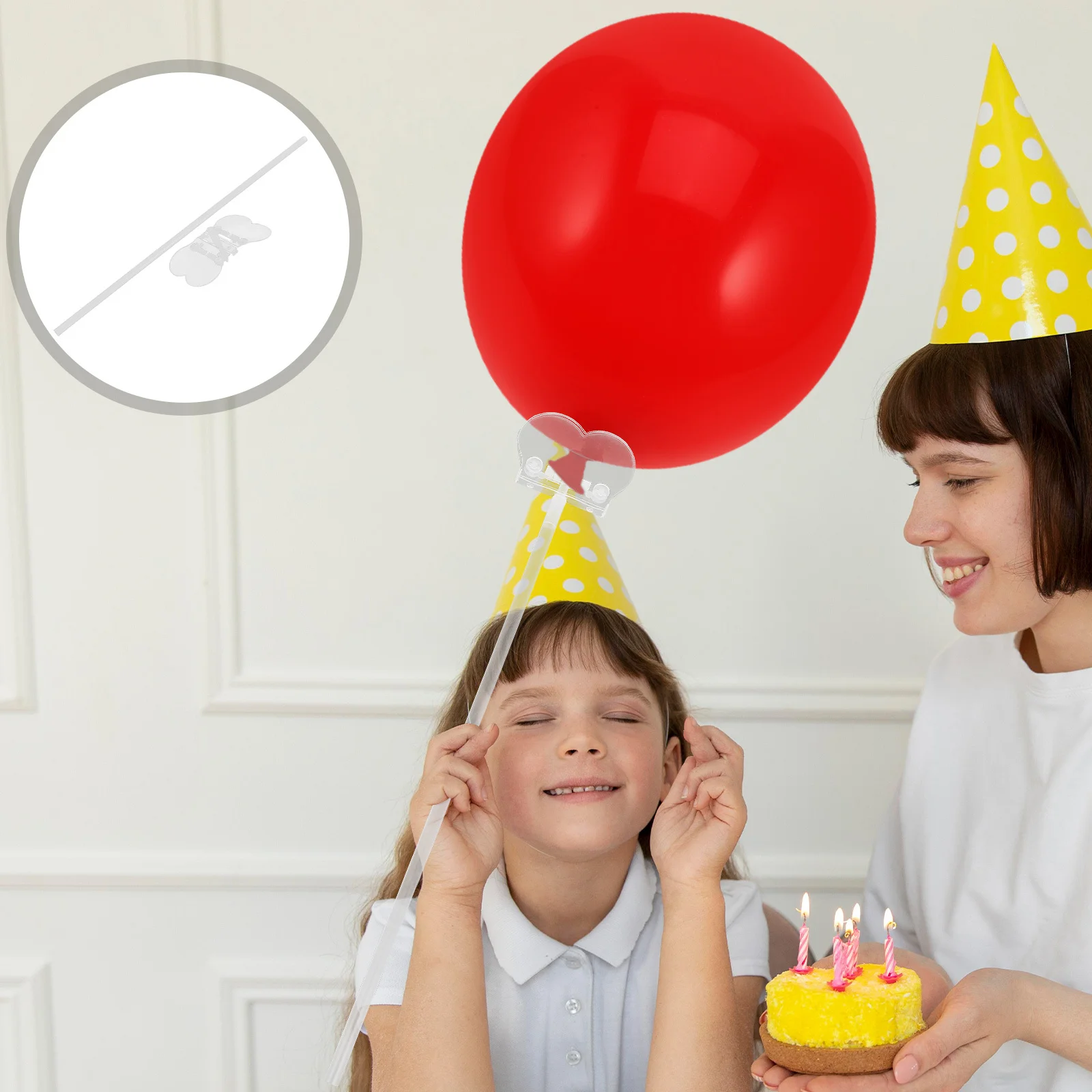 

30Sets Aluminum Foil Balloon Clips High Transparency Design Secure Grip Lightweight Rods for Party Wedding Decorations