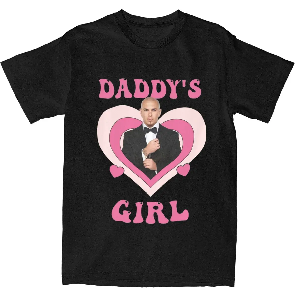 

Daddys Girl Pitbull Mr Worldwide T-Shirt Summer Singer Pink Heart T-Shirts Pure Cotton Tshirt For Mens Short Sleeves Top Tees