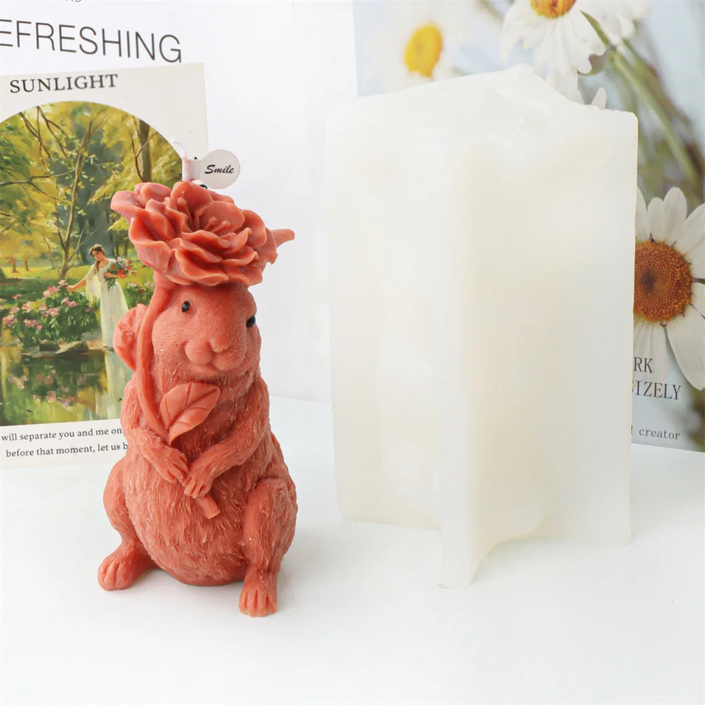 Easter Bunny Frog Candle Silicone Mold Handmade Aromatherapy Candle Expansion Gypsum Decoration Gift Handmade