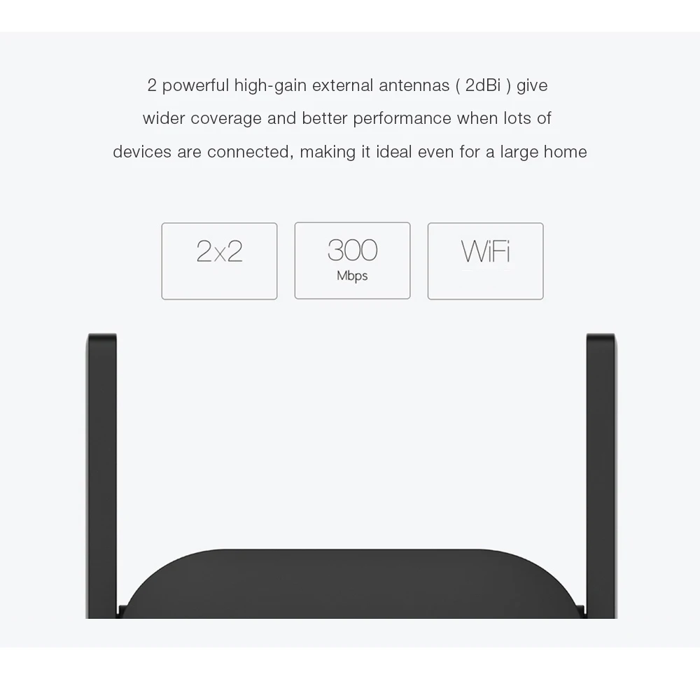 Original Xiaomi WiFi Amplifier Pro Router 300M Network Expander Repeater Power Extender Roteador 2 Antenna for Mi Router Wi-Fi