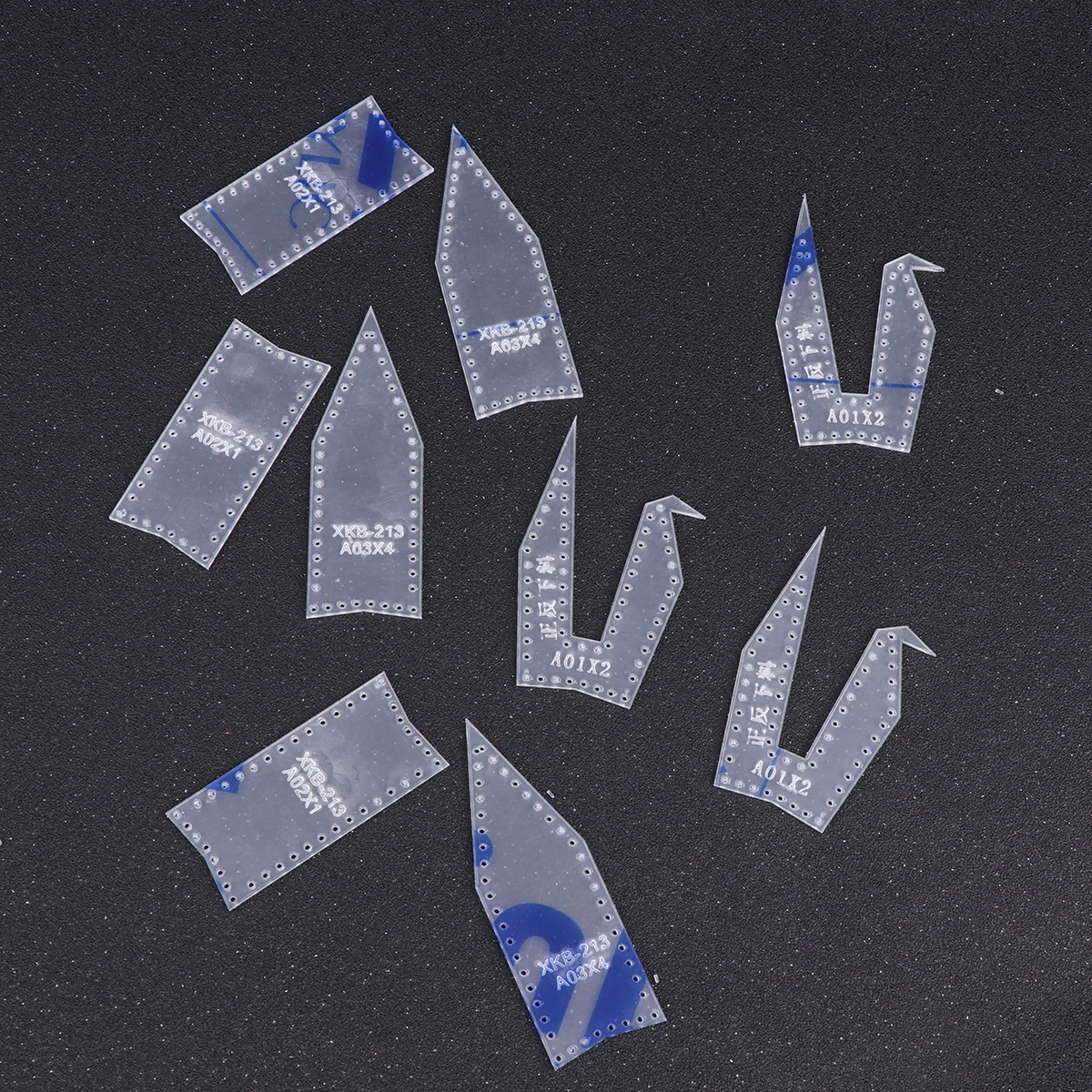 

3pcs Paper Crane Pendant Template Acrylic Diy Cutting Stencil Durable Transparent Pattern Tool For Craft Diy