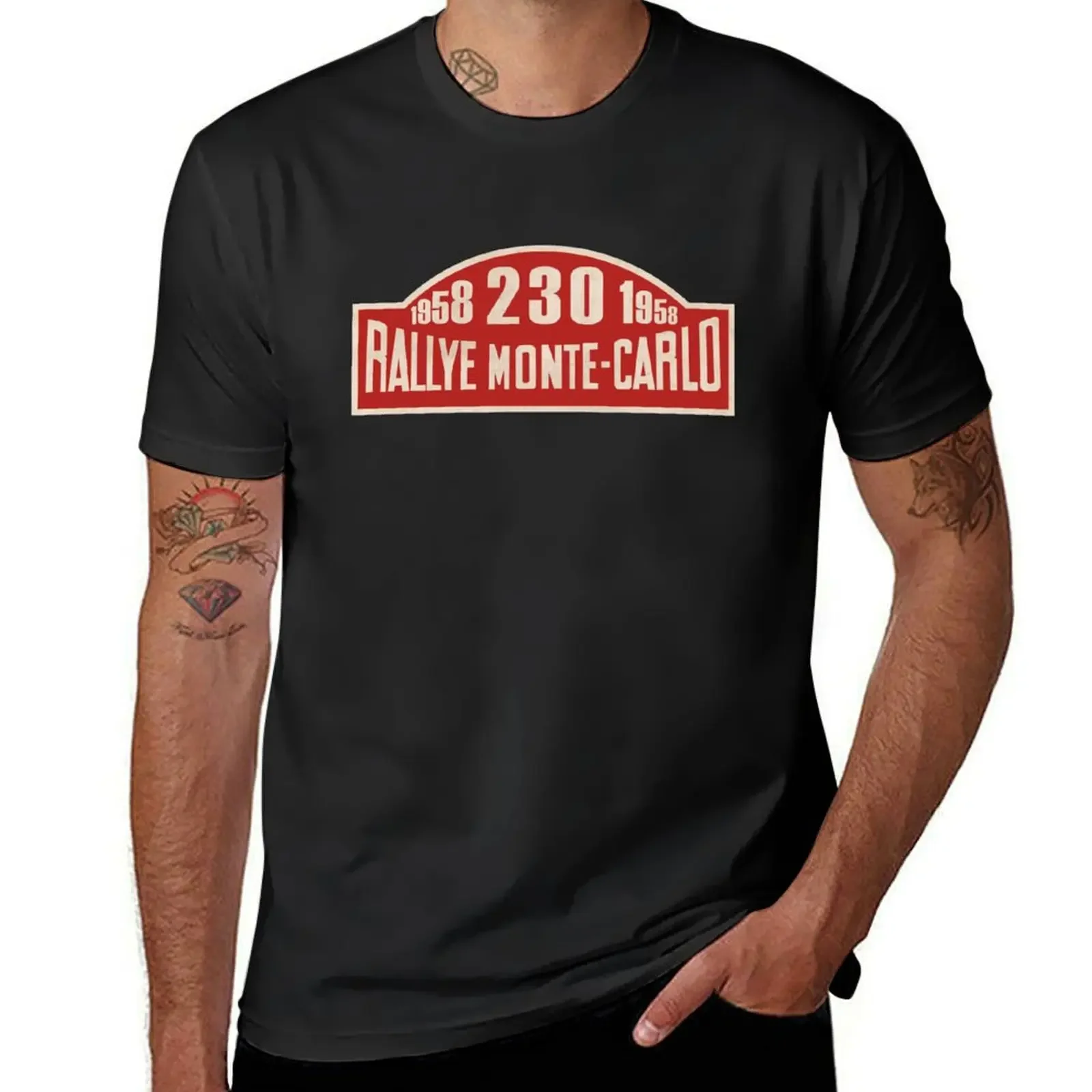 Rallye Monte Carlo 1958 Sign T-Shirt korean fashion aesthetic clothes Aesthetic clothing plain mens clothing