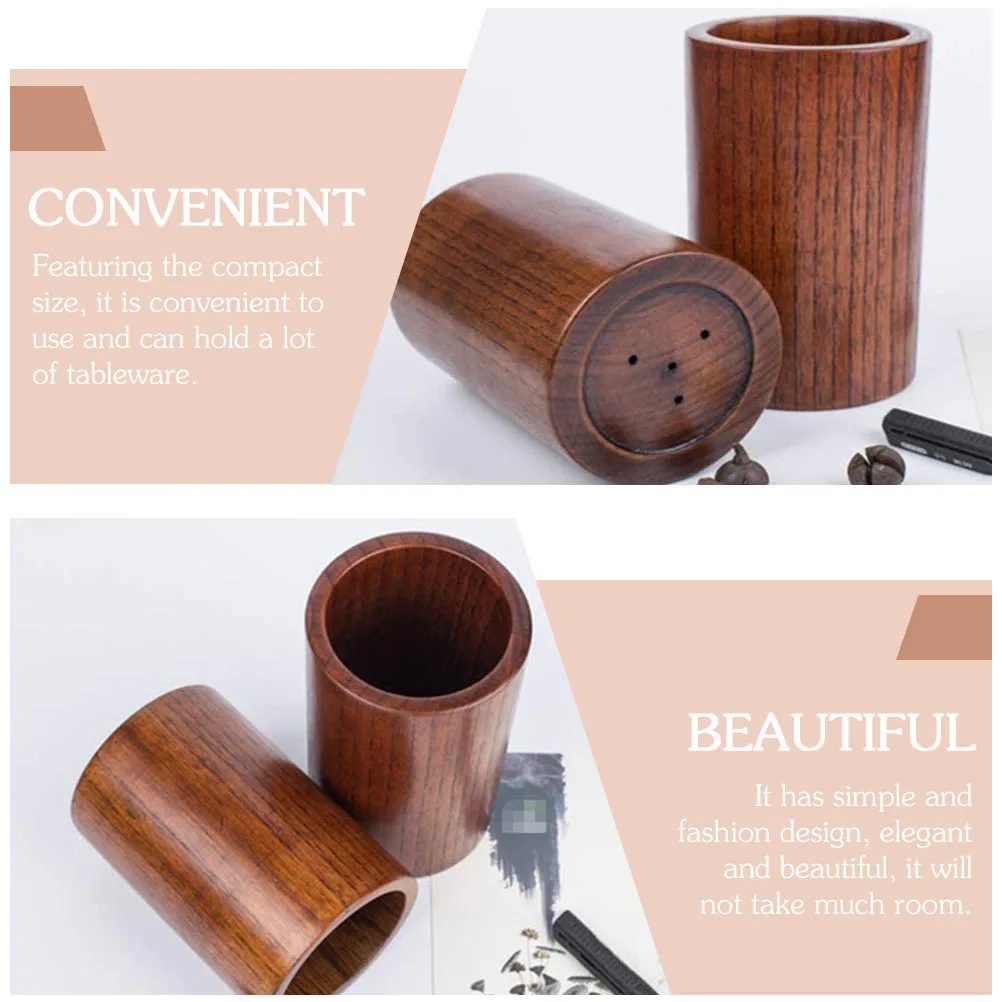 

Solid Wooden Chopsticks Holder Kitchen Utensil Storage Organizer Flatware Container Tableware Pen Holder Cutlery Canister