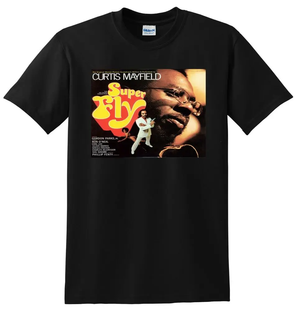 CURTIS MAYFIELD T SHIRT superfly vinyl cd cover SMALL MEDIUM LARGE XL High Quality 100%Cotton Short Sleeve