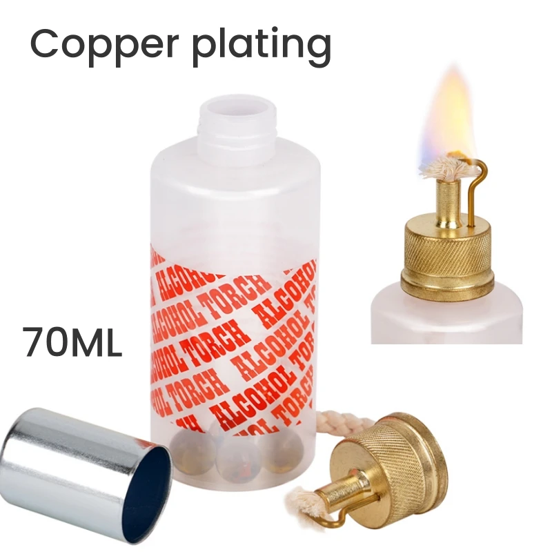 70ML Dental Alcohol Burner Lamp Empty Plastic Alcohol Torch Bottle Copper Plated Flame Laboratory Heating Tool