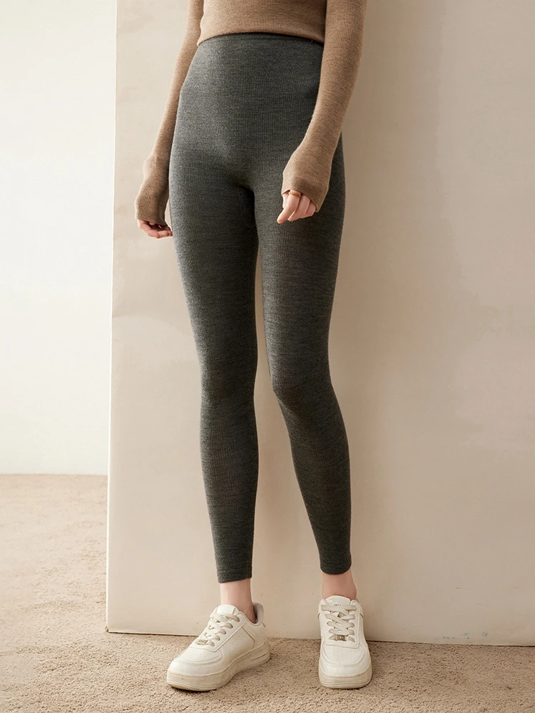 High Quality Women 100% Cashmere Legging Basic Soft elastic Pants Autumn Winter Cashmere Knitted Legging Trousers Warm Comfy