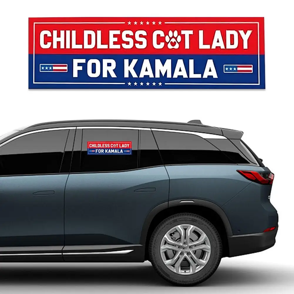 1pcs Kamala Harris 2024 Stickers,President Kamala Harris 2024 Flag Bumper Sticker Waterproof Vinyl Decals For Car M1K5