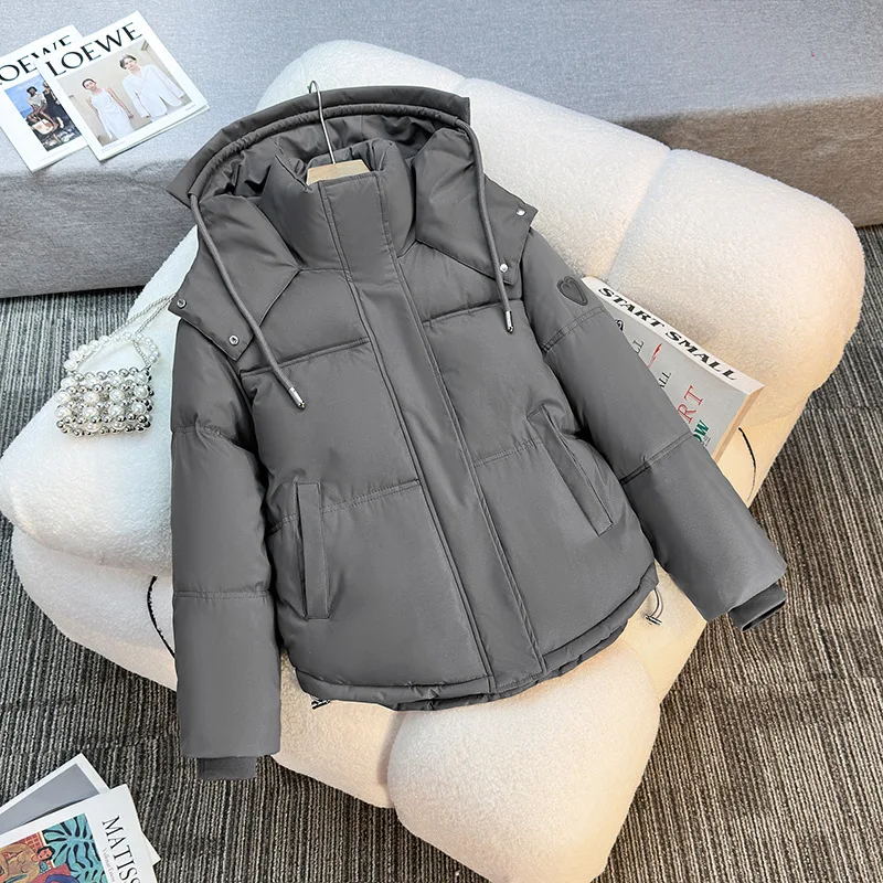 

Women Short Puffer Jacket 2025 Winter Plush Lined Hooded Parka Thick Warm Coat