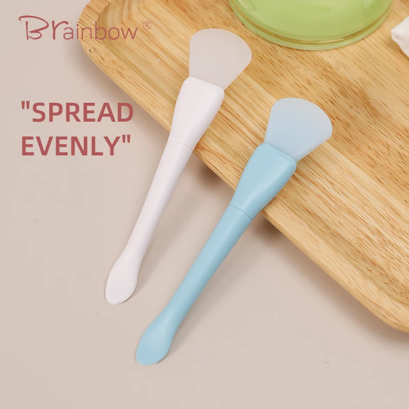 Brainbow 3pcs Double-headed Silicone Mask Brush Digging Spoon Clean Mud Film Special Brush Smear Tool Beauty Salons