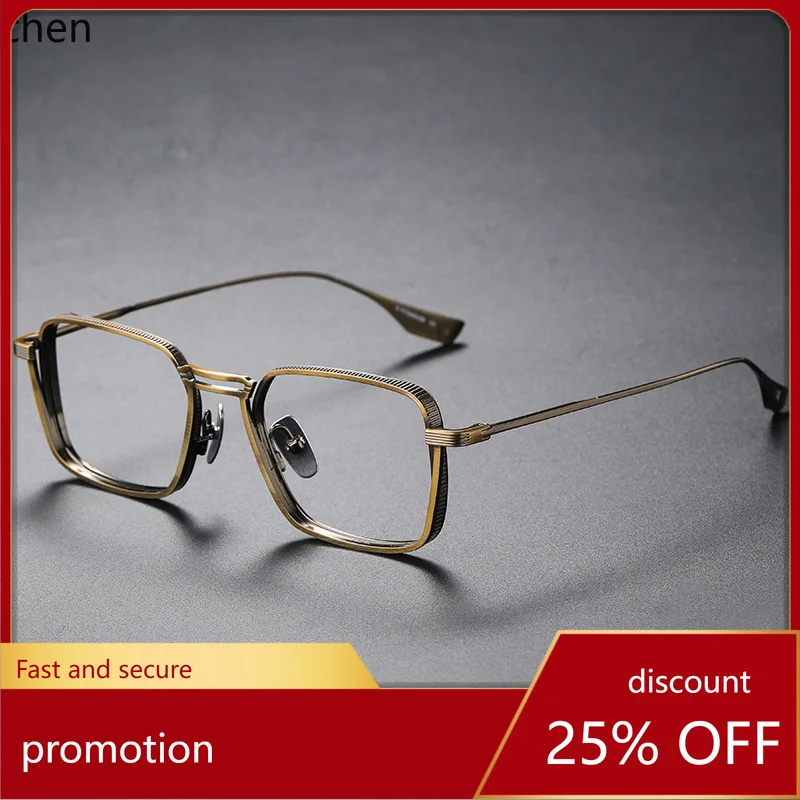 

YFY New Optical Glasses DLX125 Titanium Alloy Full-Rim Prescription Glasses Rx Men's Glasses