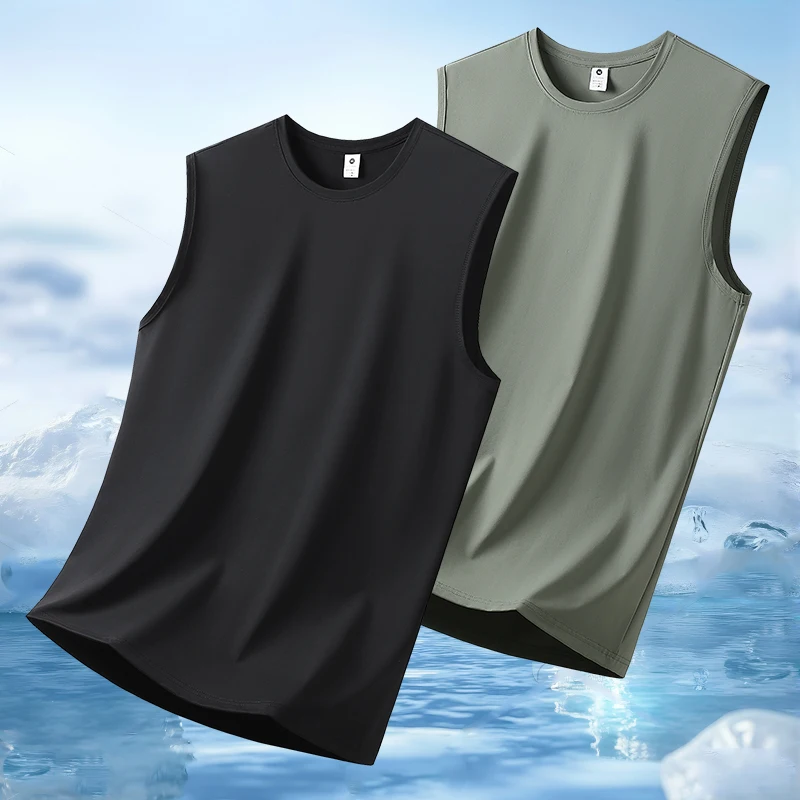 

Summer Outdoor Cycling Sports Sweat Absorbing Quick Drying Vest Men's Fashionable Ice Silk Lightweight Breathable Sweatshirt