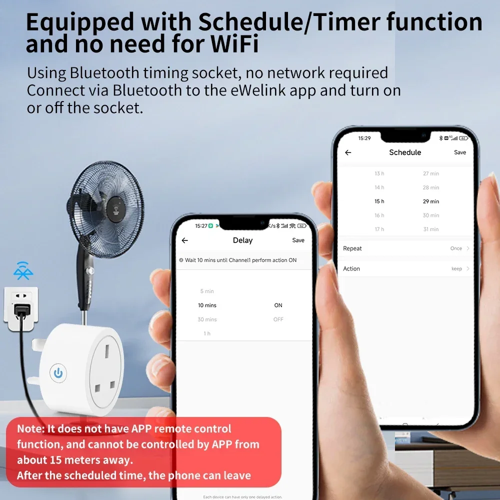 Bluetooth Smart-Steckdose UK-Stecker RF2.4G Kabellose Fernbedienungssteckdose mit EWewLink App Zeitgesteuerter Steckdosenschalter – Detail 2