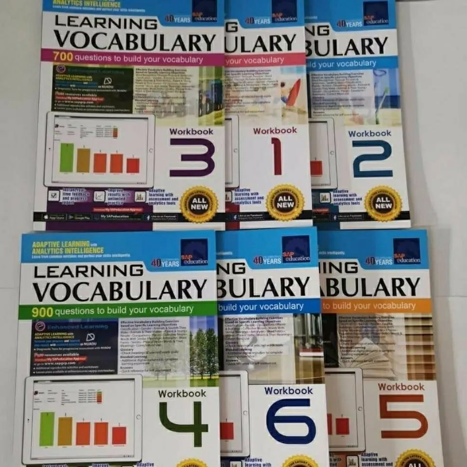 

SAP Learning English Vocabulary Practice Workbook Set Grade 1-6 Singapore Primary School Grade For 7-12Ages Printing Version