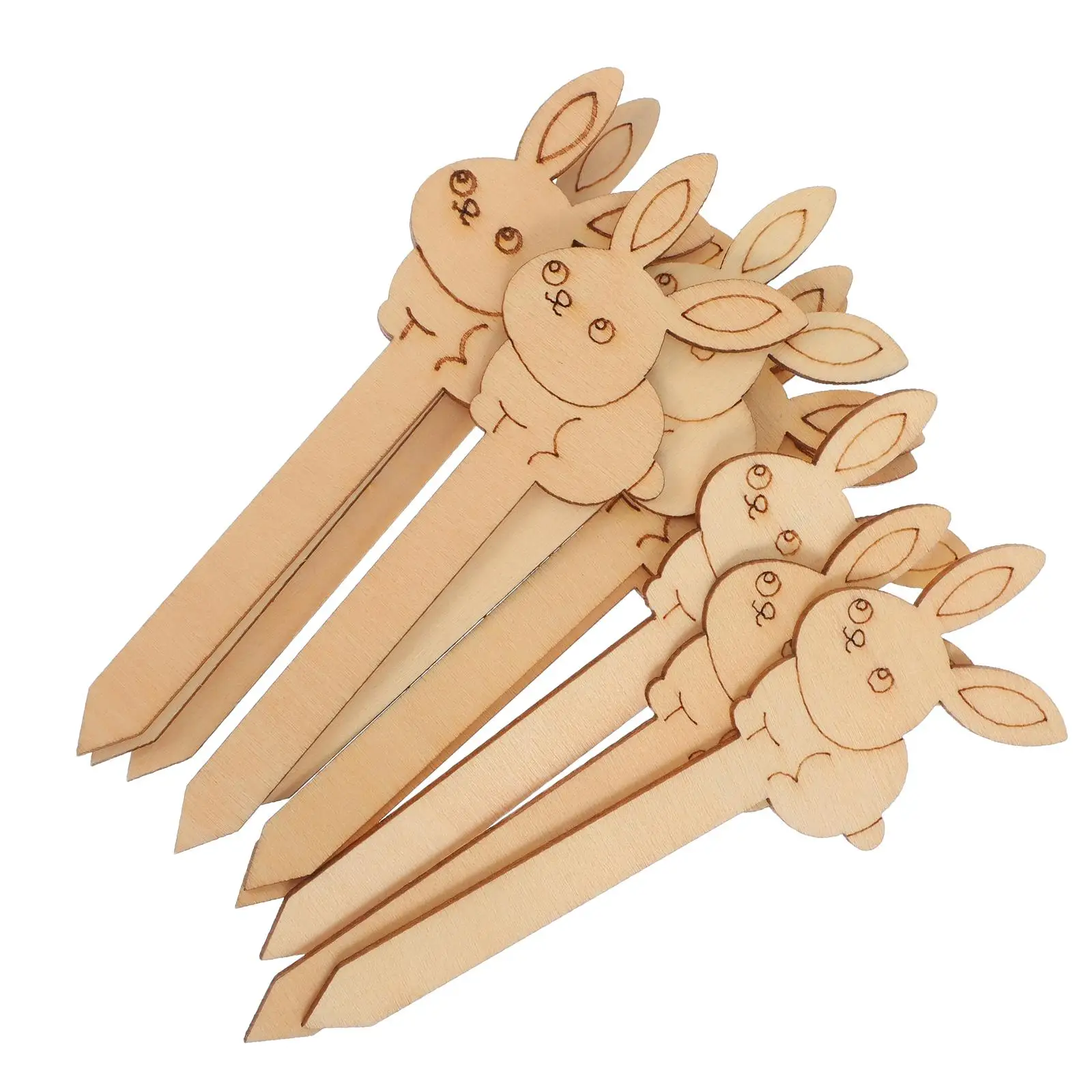 

10 Wooden Easter Bunny Bookmarks Rabbit Book Labels Decorative Blank Tags Page Separators Student Supplies Wooden Book Divider