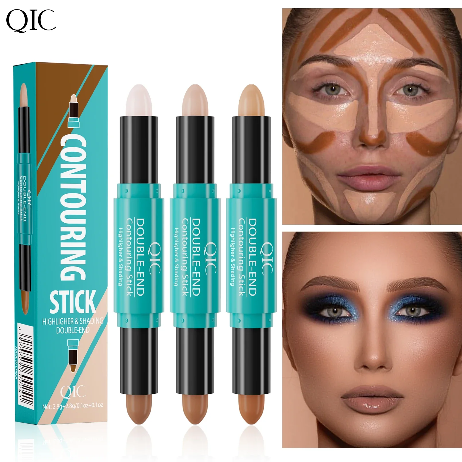 Bronzer Contour Stick Concealer Highlighter Shadow Stick Wasserdicht Doppelköpfige Konturierung Erhellen Gesicht Körper Make-up Schönheit