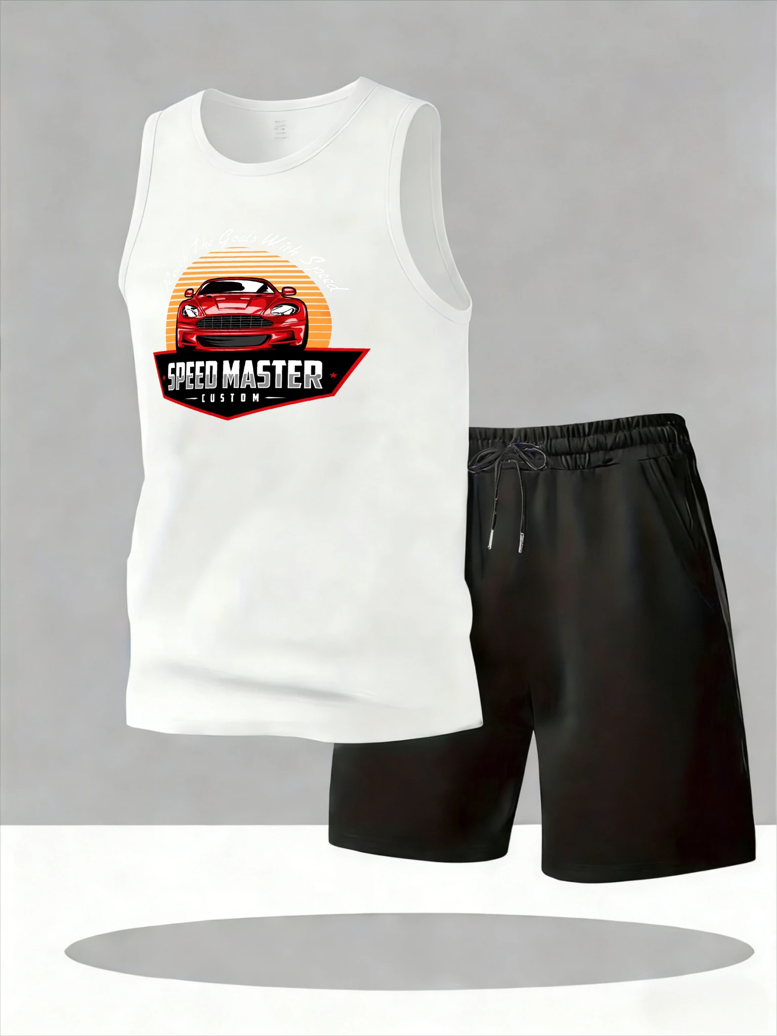 

Men's Tank Top Sets 2026 Summer Quick drying oversize men's chandals seaside crewneck men's suits running sports Breathable