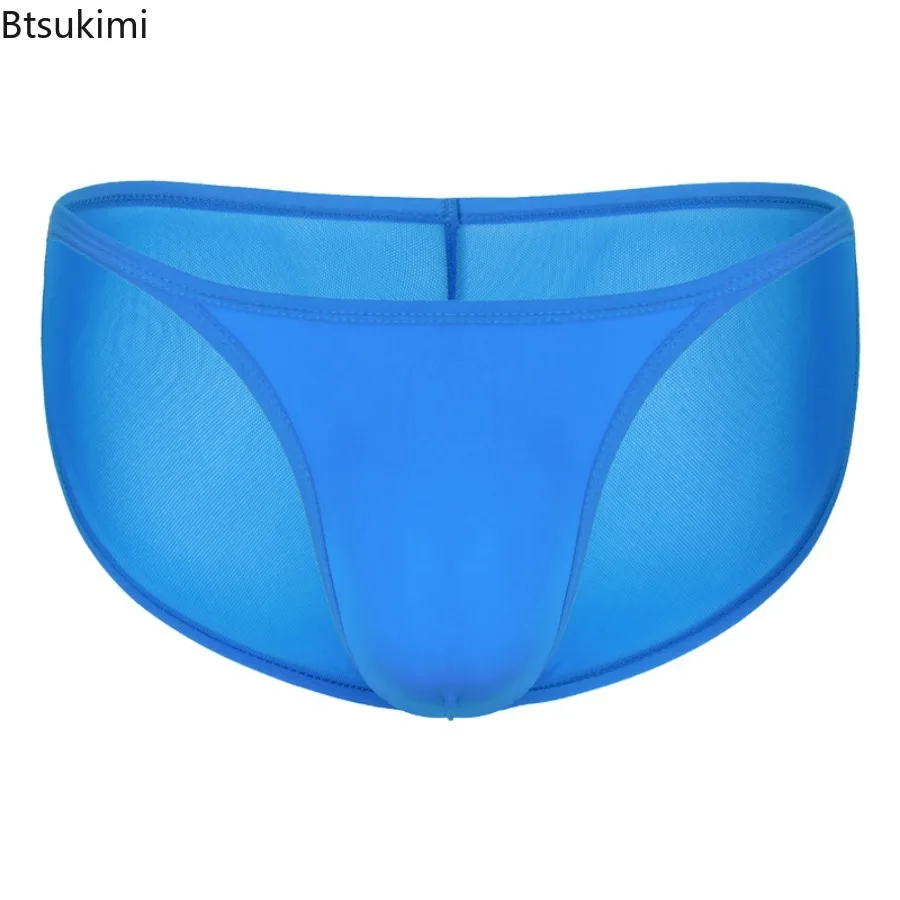 New Men's Mesh Thin Underwear U Convex Bag Hip Sexy Solid Color Bikini Men's Briefs Comfortable Breathable Quality Male Panties