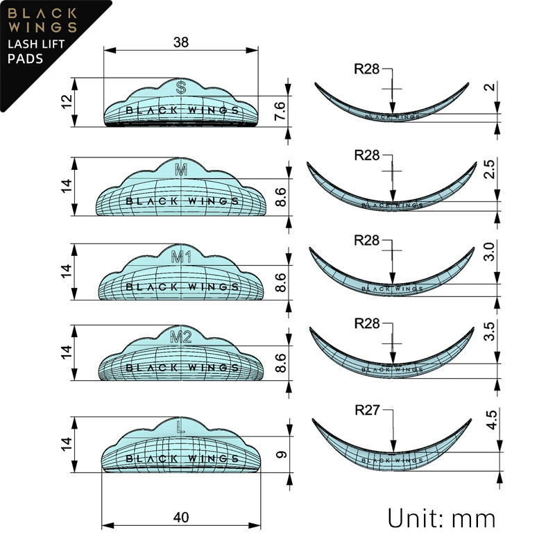 5 tamaños de almohadillas para levantar rizador permanente de pestañas, almohadillas para permanente de pestañas, varillas para levantamiento de pestañas de silicona para maquillaje de belleza también