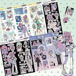 Cute Sweet Cool Girl Character Guka Sticker Ins Korean Style Diy Creative Handbook Sticker