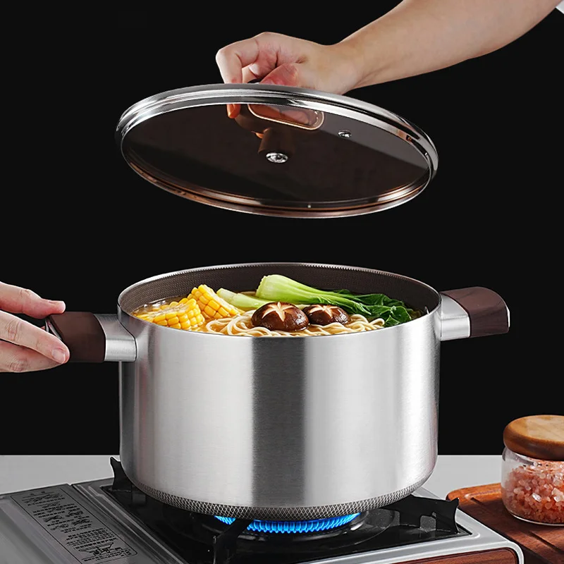 Stainless Steel Stockpot, Titanium Honeycomb Non Stick Deep Soup Pot Universal for All Stovetops