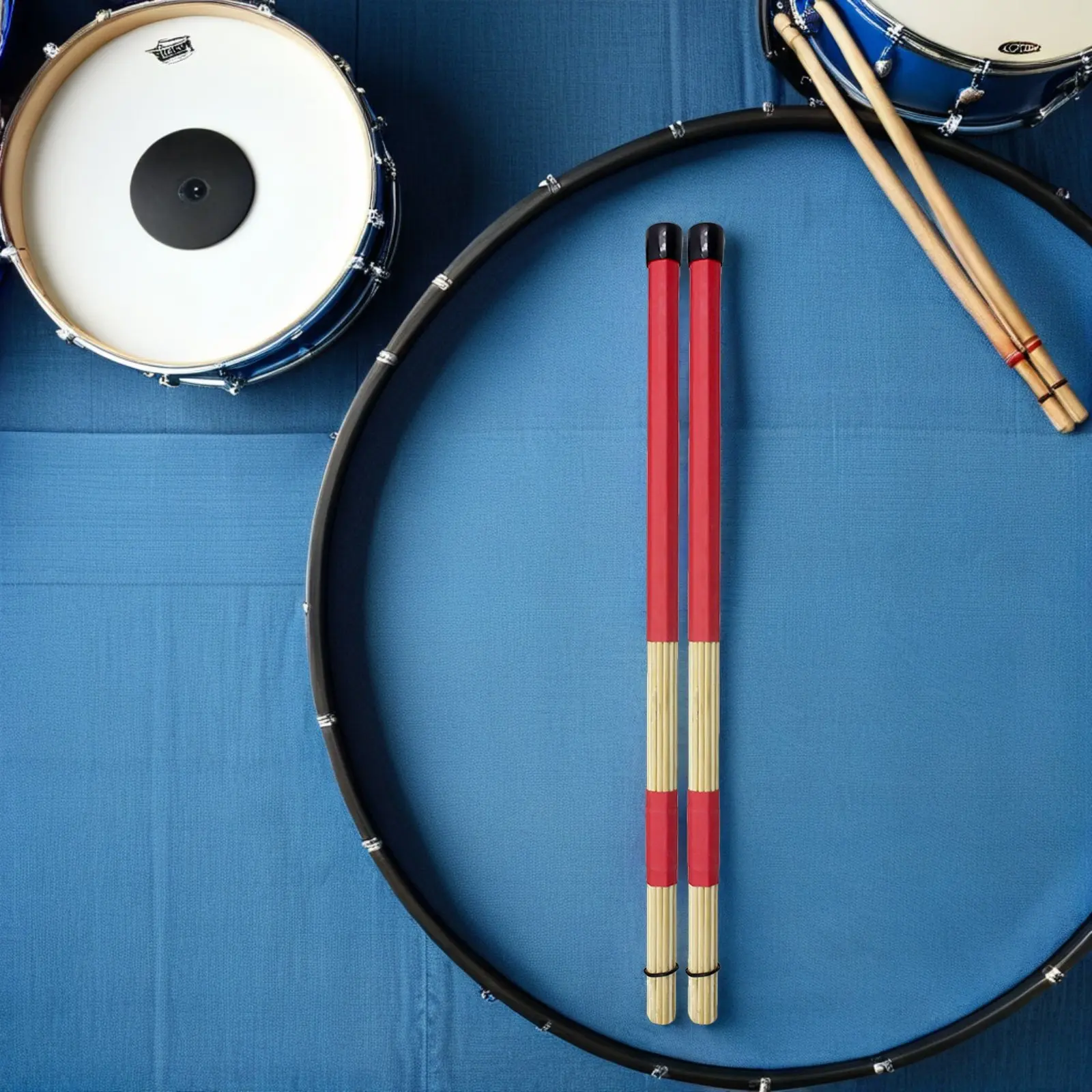 

2Pairs Bamboo Drum Rod Brushes Jazz Acoustic Practice Drumsticks Low Volume Quiet Drum Accessories for Professionals