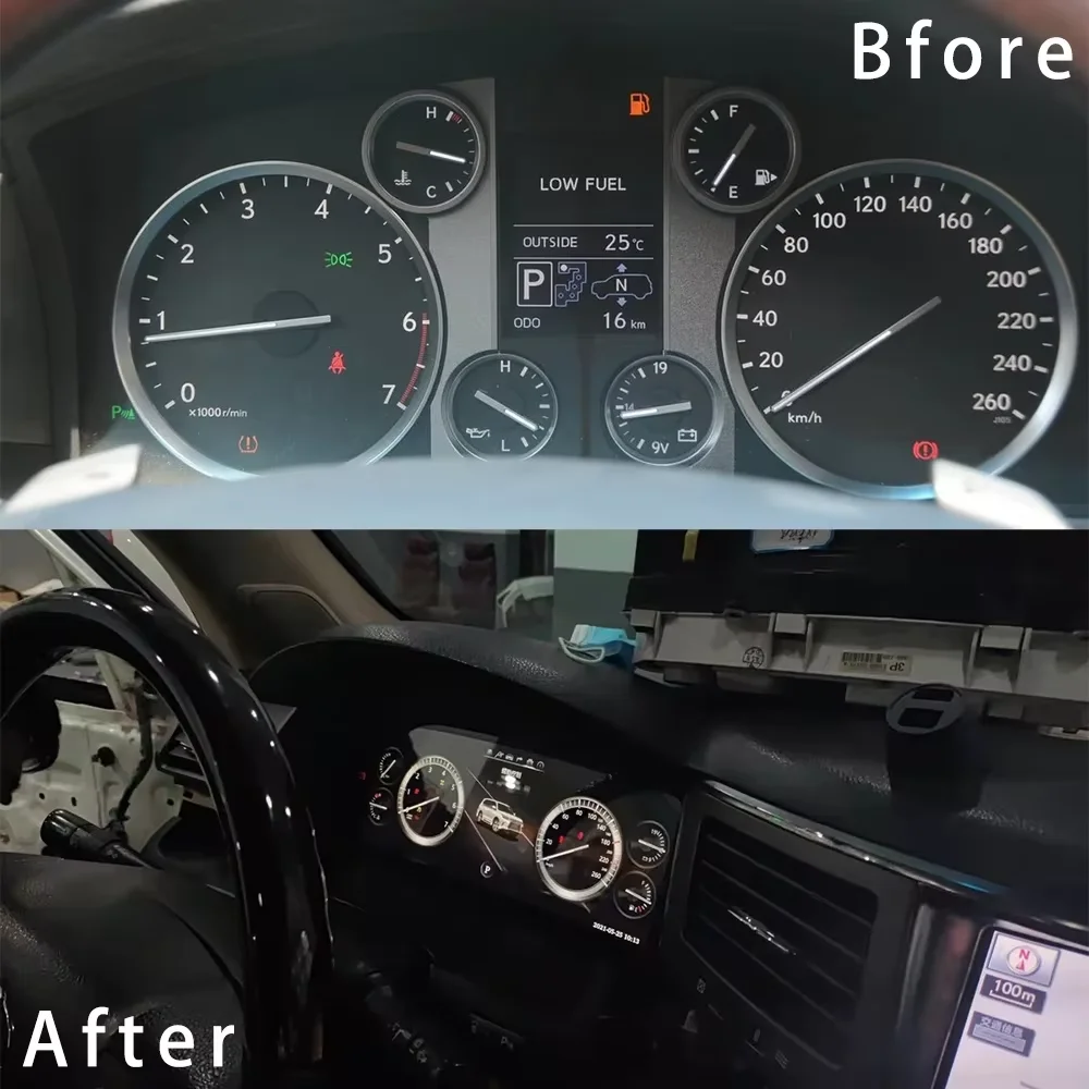 Odometer Linux system Digital Cluster Virtual Cockpit For Lexus LX570 2007-2015 Dashboard Speed Meter Screen Multimedia Player