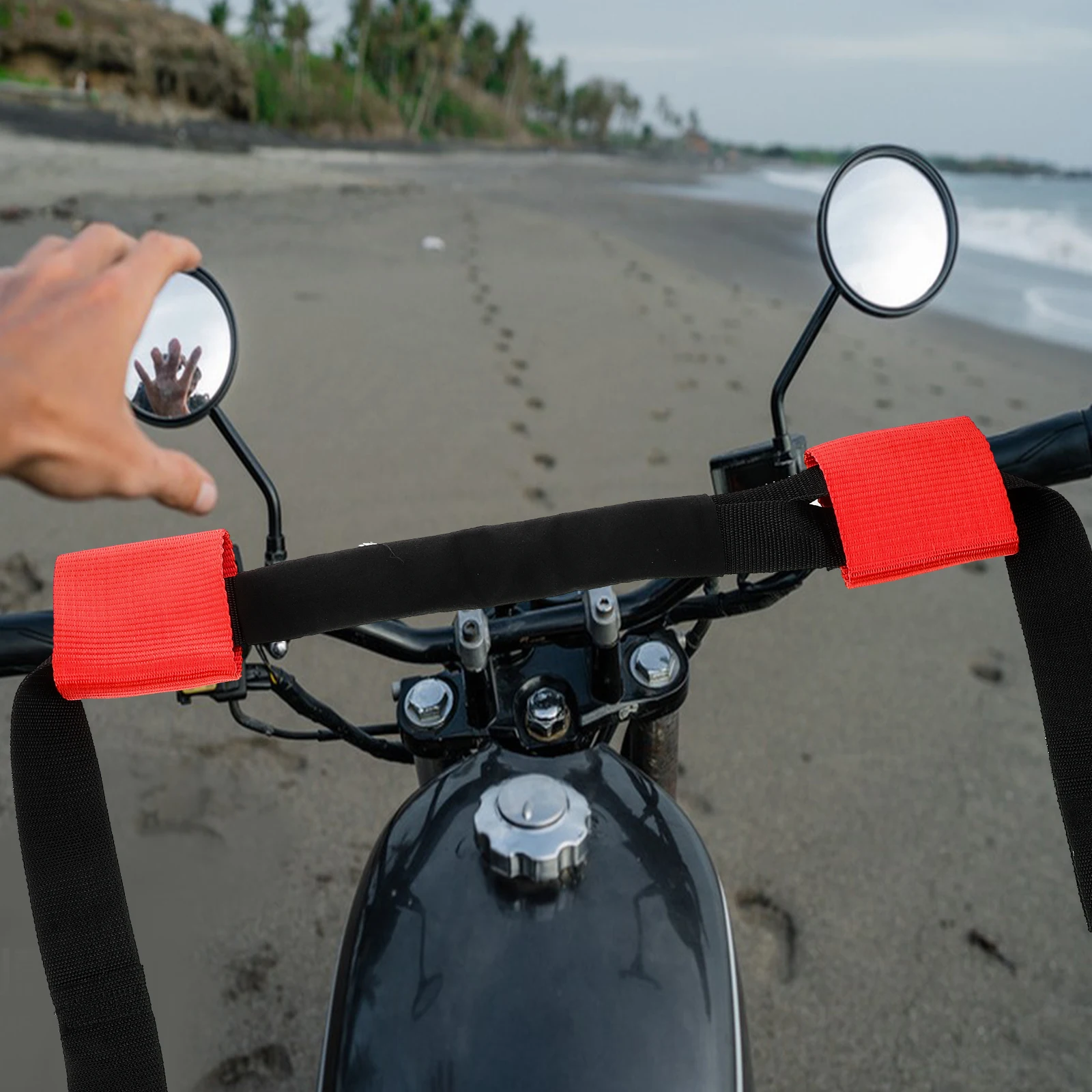 

Motorcycle Tie Down Straps Heavy Duty Nylon Soft Loop Handlebar Straps For Bike Trailer Hauling Transport Secure