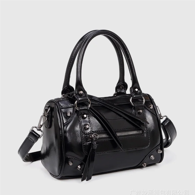 

2025 New High-End Single-Shoulder Crossbody Studded Boston Pillow Bag