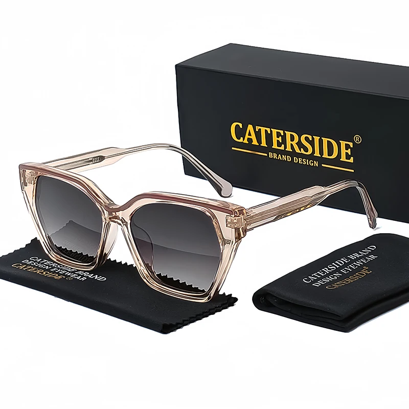 Caterside Retro Pilot Sunglasses Men Large Frame Propionic Acid Pin Punk Sun Glasses Women Travel Party Shopping Eyewear Summer