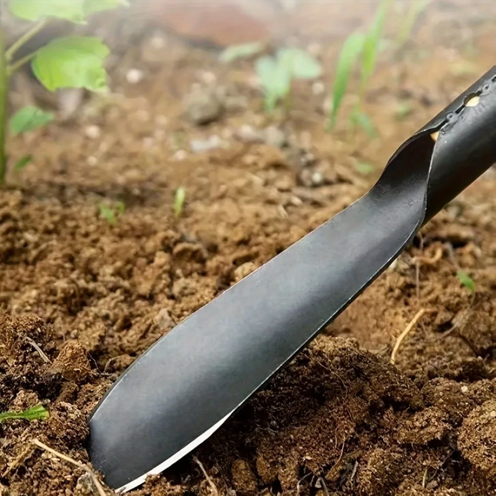 Two metal gardening shovels - hand shovel tools for digging, transplanting, planting, and weeding