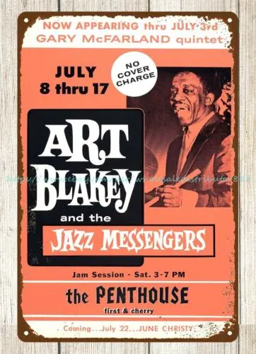 1960s Art Blakey And The Jazz Messengers The Penthouse Concert Poster metal tin