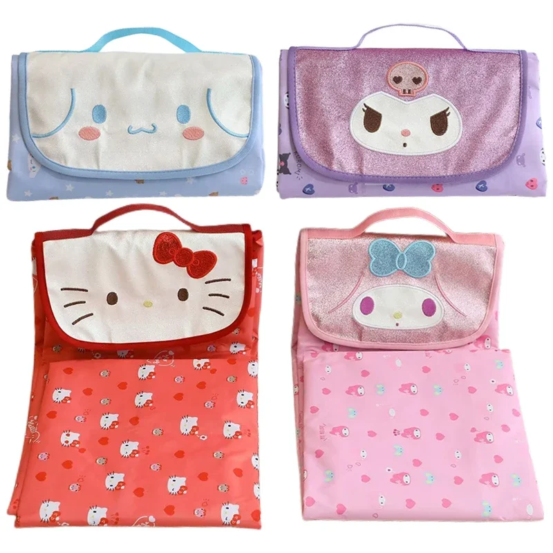 Anime Miniso Sanrio Cinnamoroll Kuromi My Melody HelloKittys Portable Foldable Outdoors Moisture-proof Camping Picnic Beach Mat