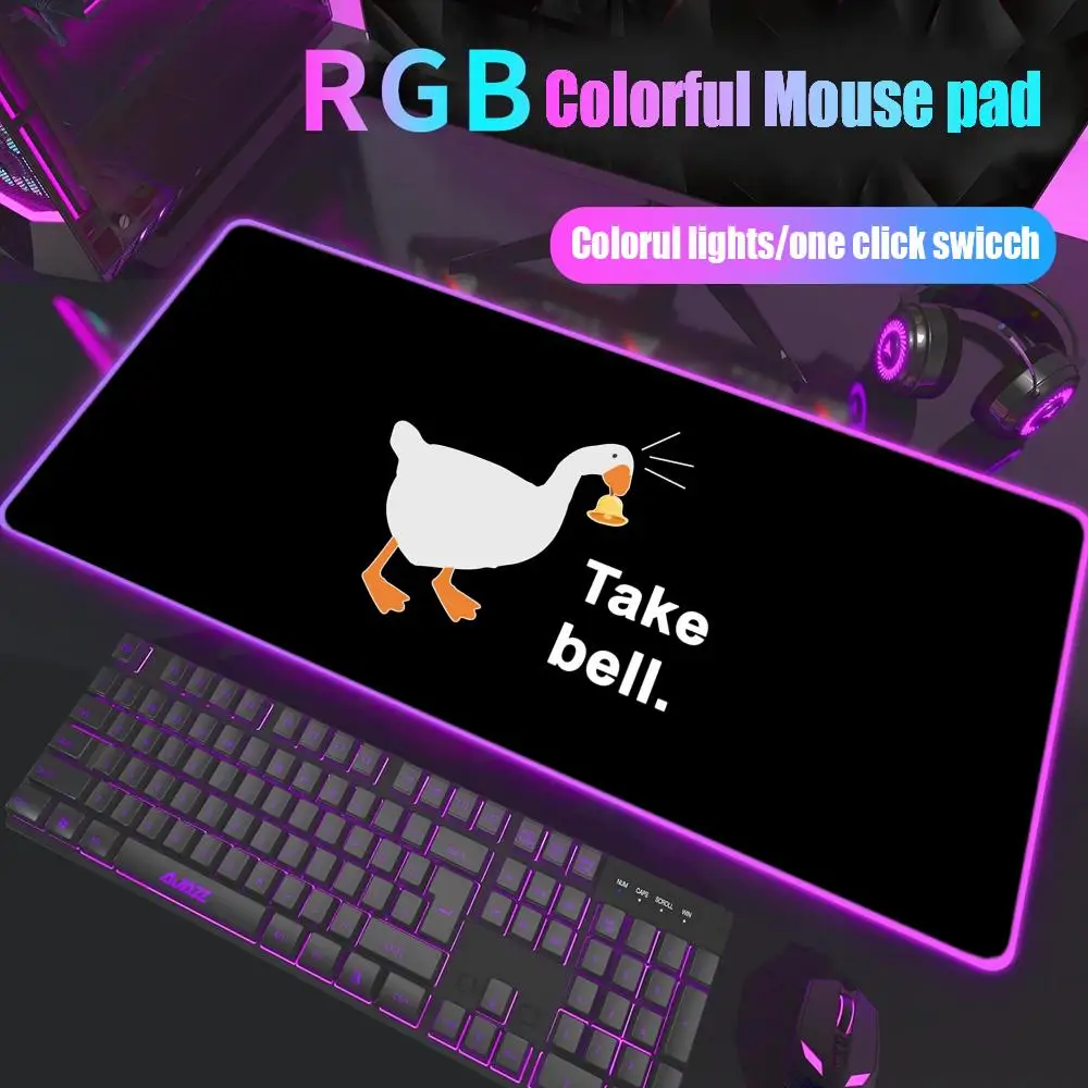

Коврик для мыши Untitled Goose Game Gamer Rgb Настольный коврик Подсветка Светодиодный коврик для мыши Настройка игровых аксессуаров Настольный коврик Большой коврик для мыши Подсветка