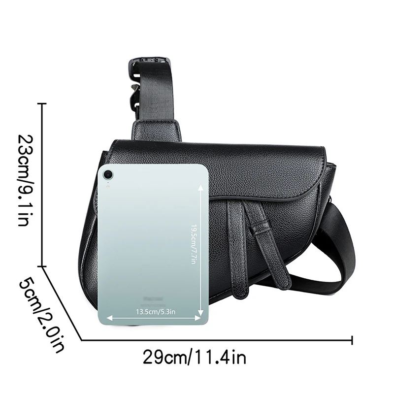 حقيبة سرج بسيطة للرجال موضة العلامة التجارية حقيبة كروسبودي سستة حقيبة كتف محفظة خفيفة الوزن للرجال بلون حقيبة صدر عادية