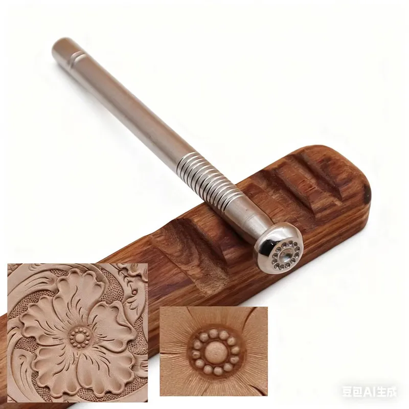 

Dual-Size Floral Center Stamp Set J61-02/00 - 304 Steel Arabesque Embossing Mold For DIY Leathercraft | Tapered Botanical Tool