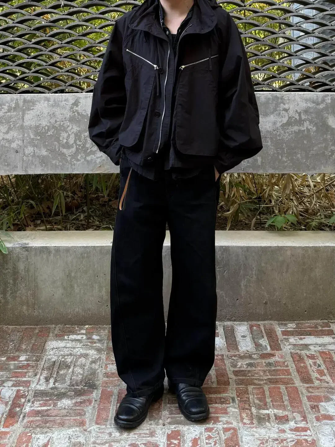 Large Pocket Paratrooper Black Outdoor Parachute Zip Jacket