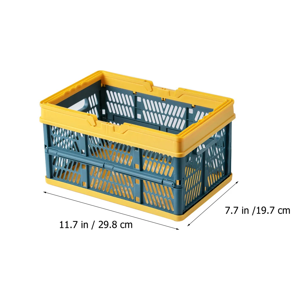 

2pcs Plastic Storage Baskets Folding Stackable Organizer For Closet Kitchen Garage Space Saving Home Storage Basket